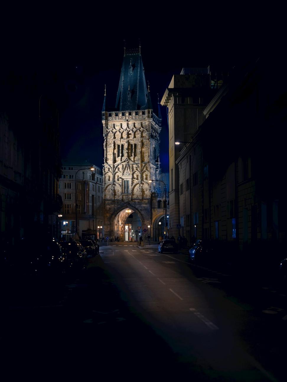 Castle Tower at Night